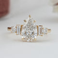 Pear And Baguette Diamond Five Stone Engagement Ring