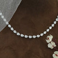East West Pear Cut Lab Diamond Tennis Necklace