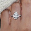 Pear Lab Diamond Halo Eternity Wedding Ring