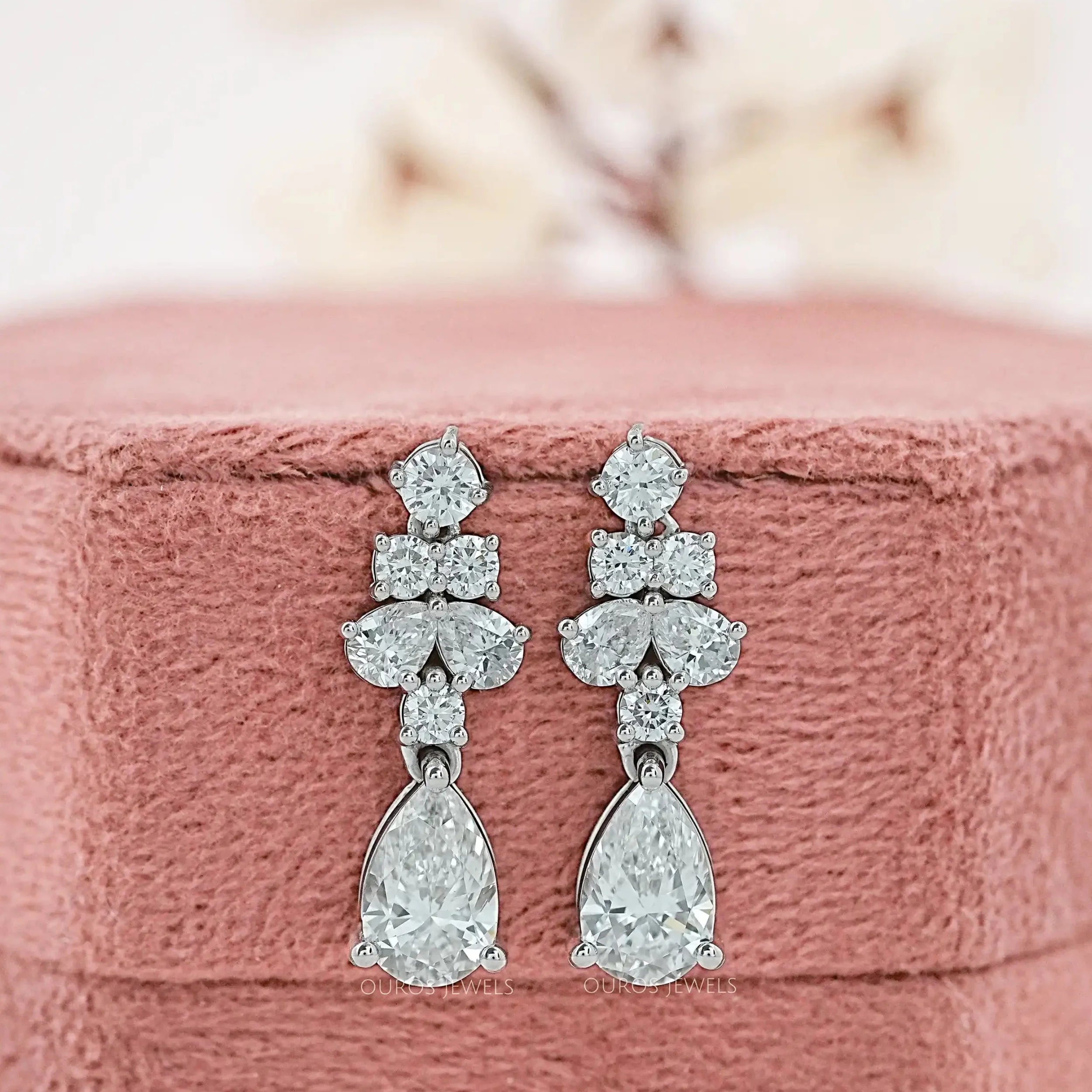 Pear Lab Grown Diamond Drop Earrings