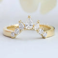 Pear And  Round Lab Diamond Curved Band