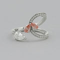Pink Pear Cut Diamond Bypass Accent Ring
