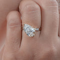 Yellow Gold Pear Cut Lab Diamond Engagement  Ring
