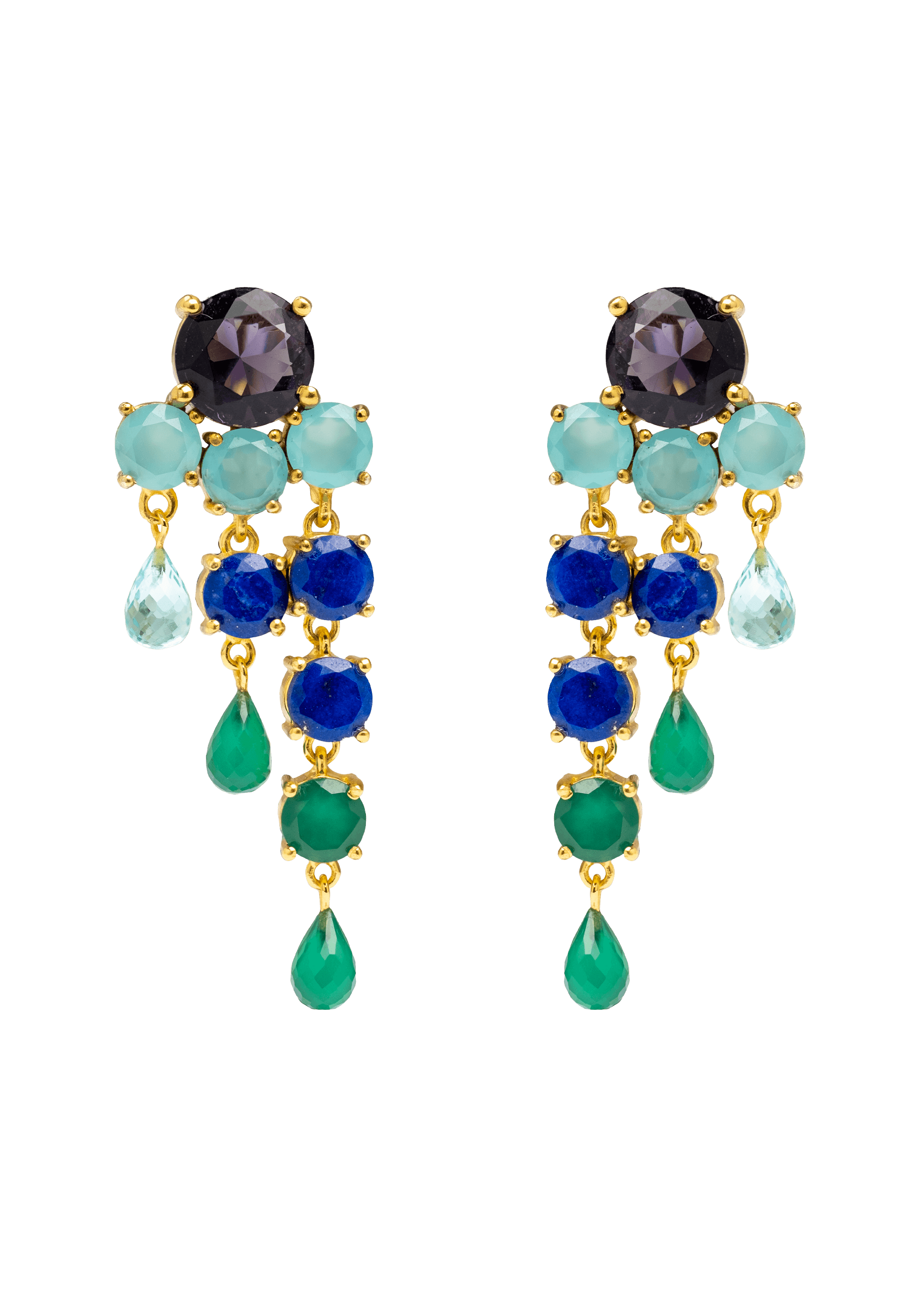 Pendientes Adoration Azul eléctrico y Verde