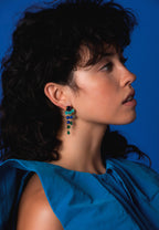Pendientes Adoration Azul eléctrico y Verde