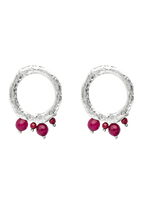 Pendientes Adara Fucsia Plata