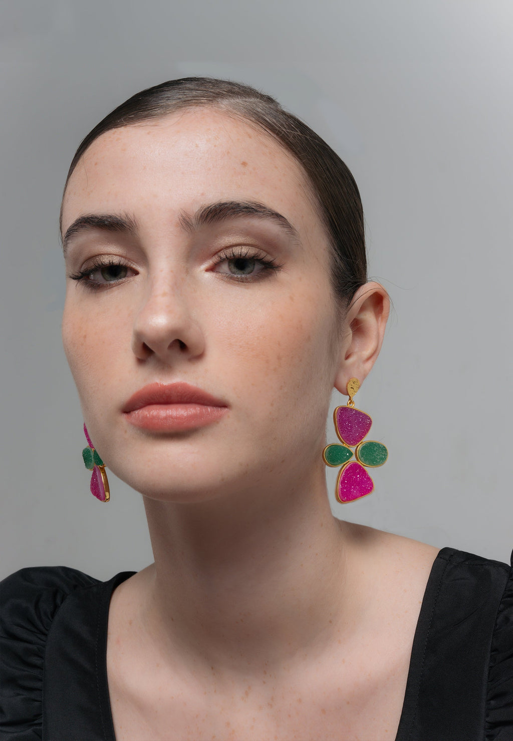 Pendientes Buganvilla y Verde Mars