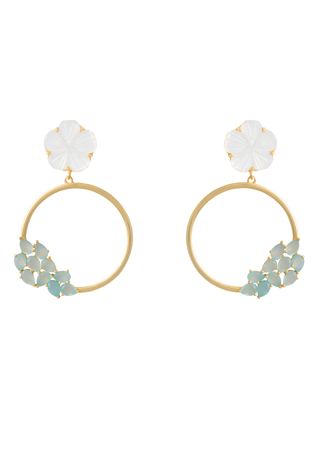Pendientes Daisy Verde Agua