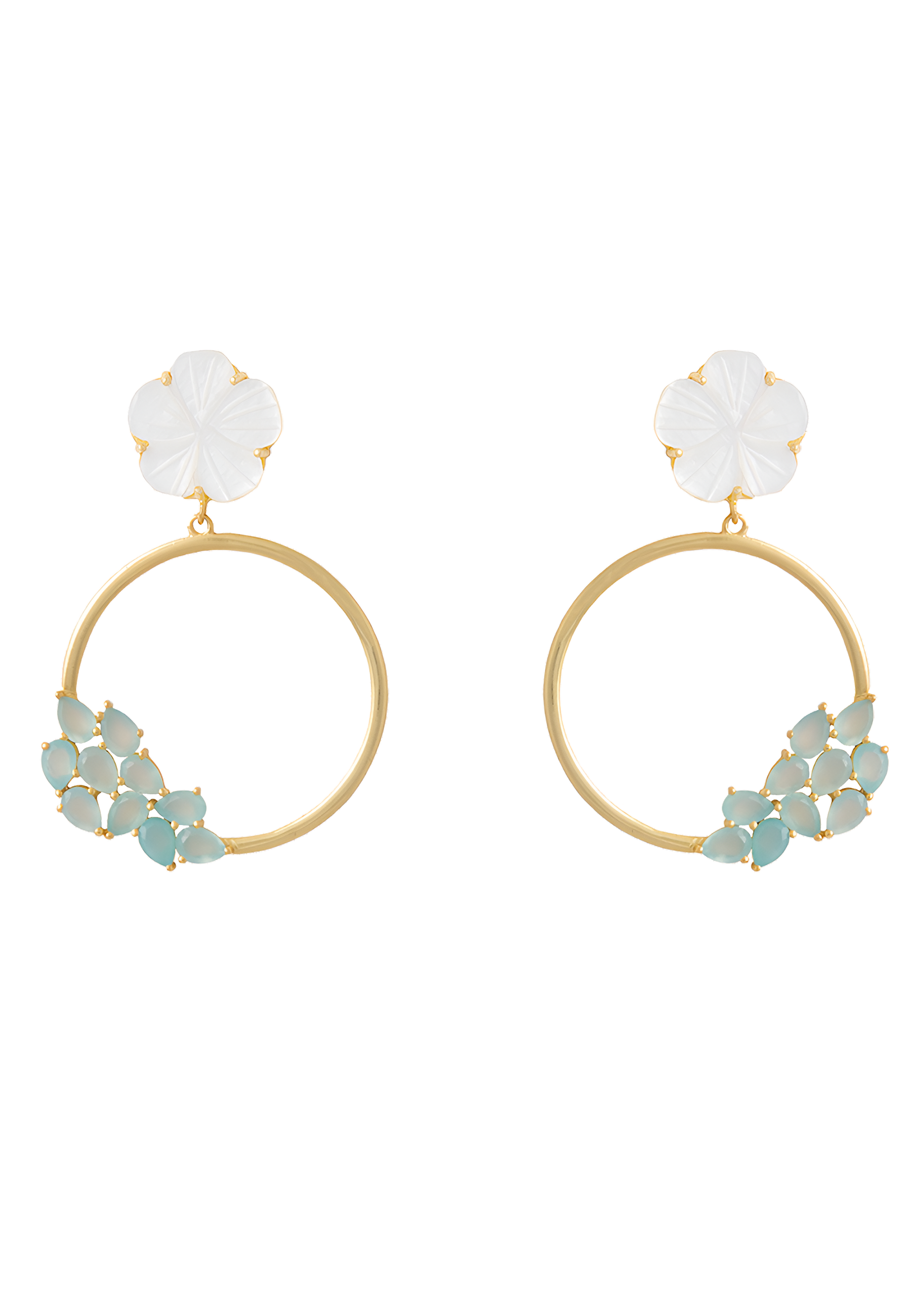 Pendientes Daisy Verde Agua