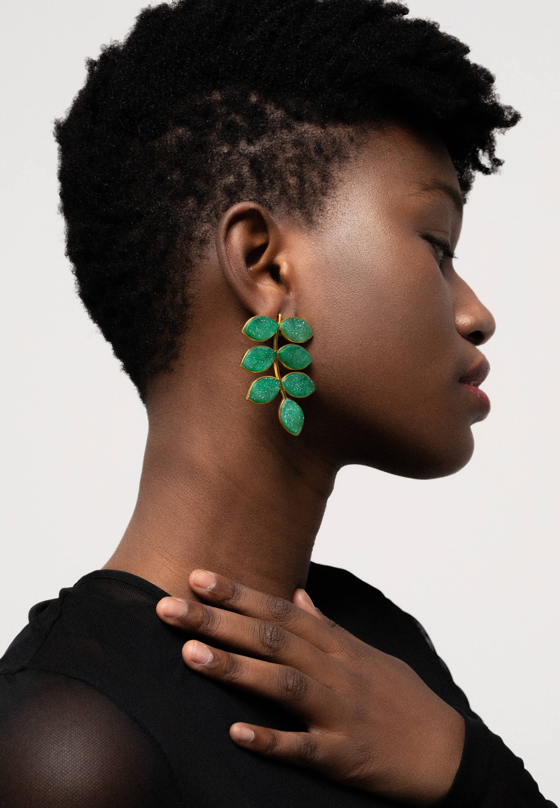 Pendientes Lavani Leaf Verde