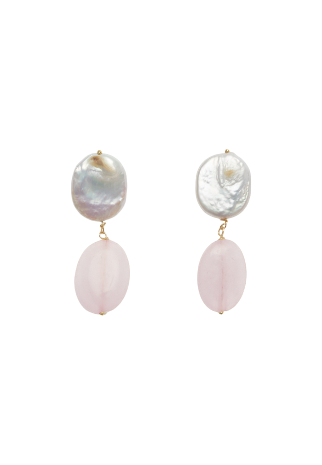 Pendientes Laia Perlas y Cuarzo Rosa
