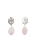 Pendientes Laia Perlas y Cuarzo Rosa