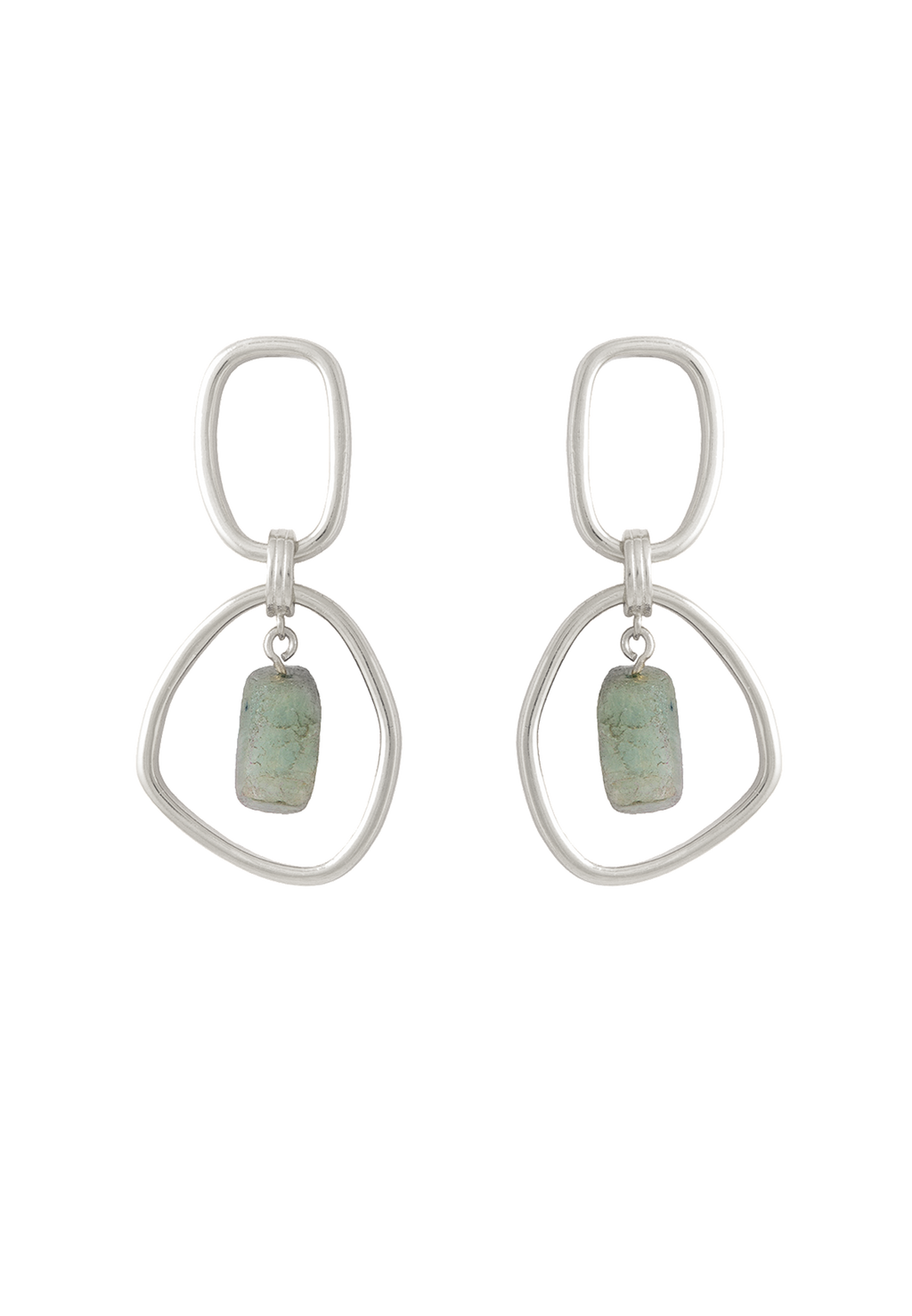 Aros Plata Mercury Aguamarina