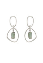 Aros Plata Mercury Aguamarina