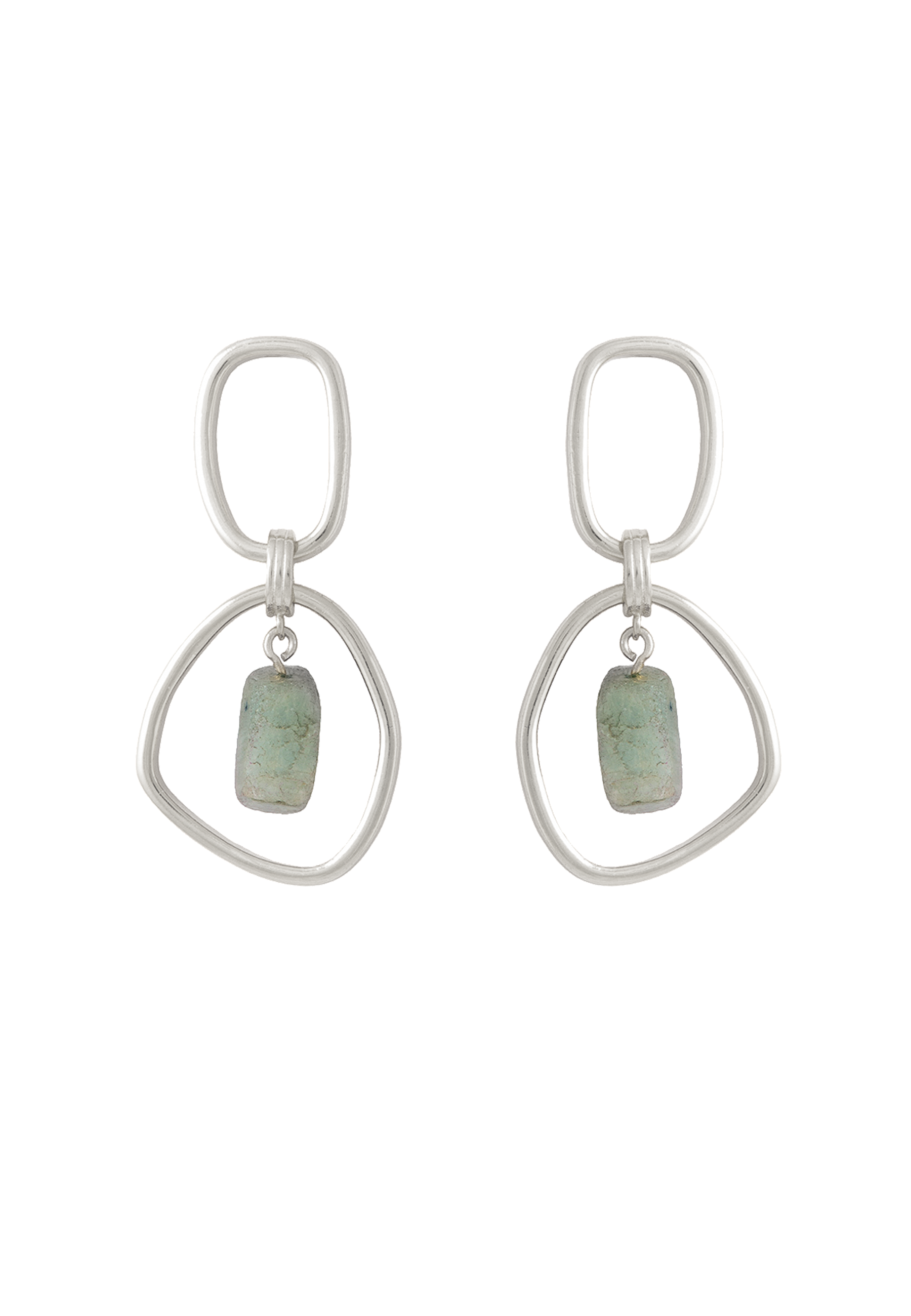 Aros Plata Mercury Aguamarina