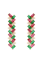 Pendientes Metrópolis Fucsia y Verde
