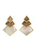 Pendientes Nefertiti Gris, Blanco
