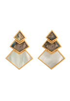 Pendientes Nefertiti Gris, Blanco