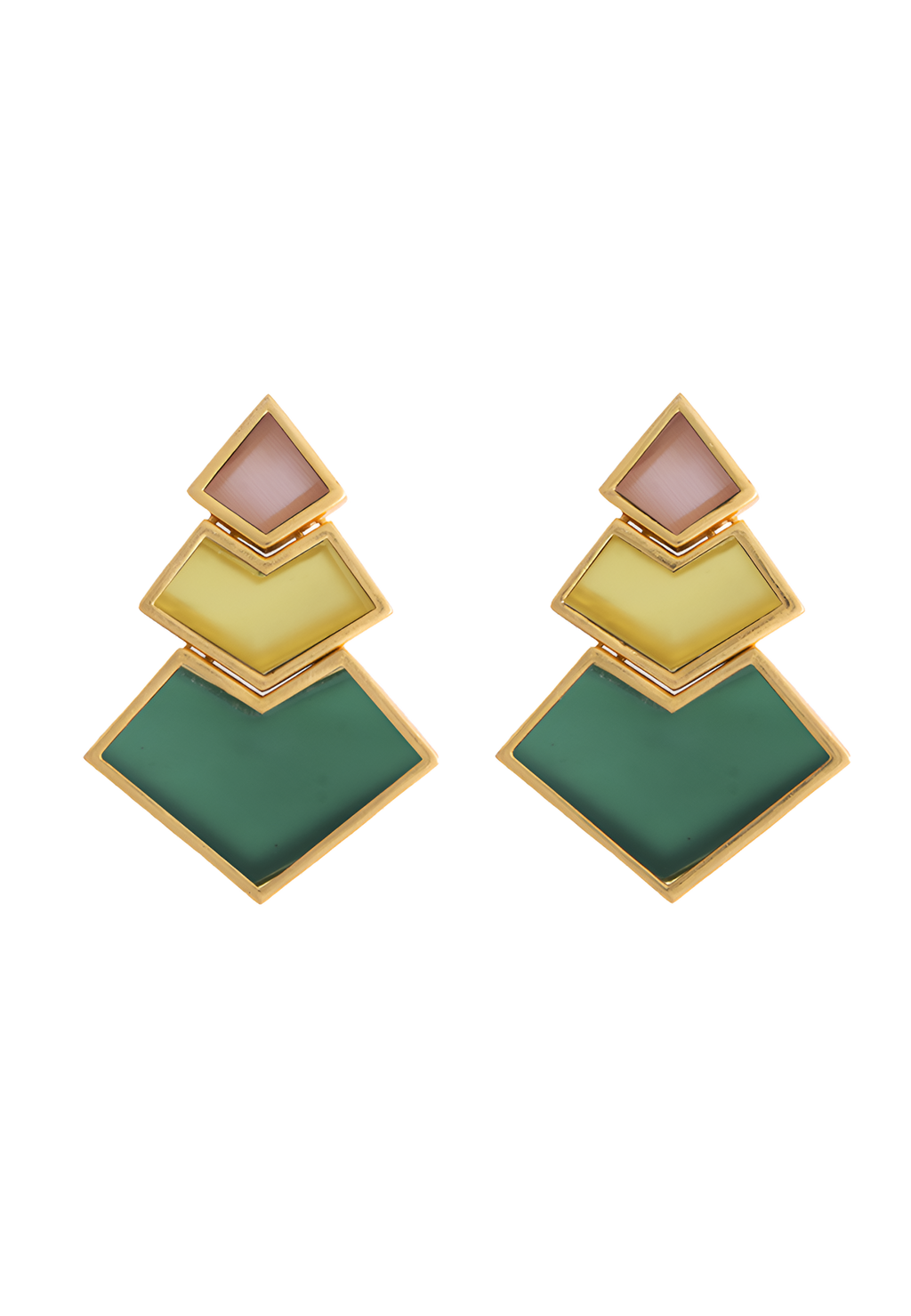 Pendientes Nefertiti Naranja, Amarillo, Verde