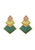 Pendientes Nefertiti Naranja, Amarillo, Verde