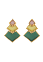 Pendientes Nefertiti Naranja, Amarillo, Verde