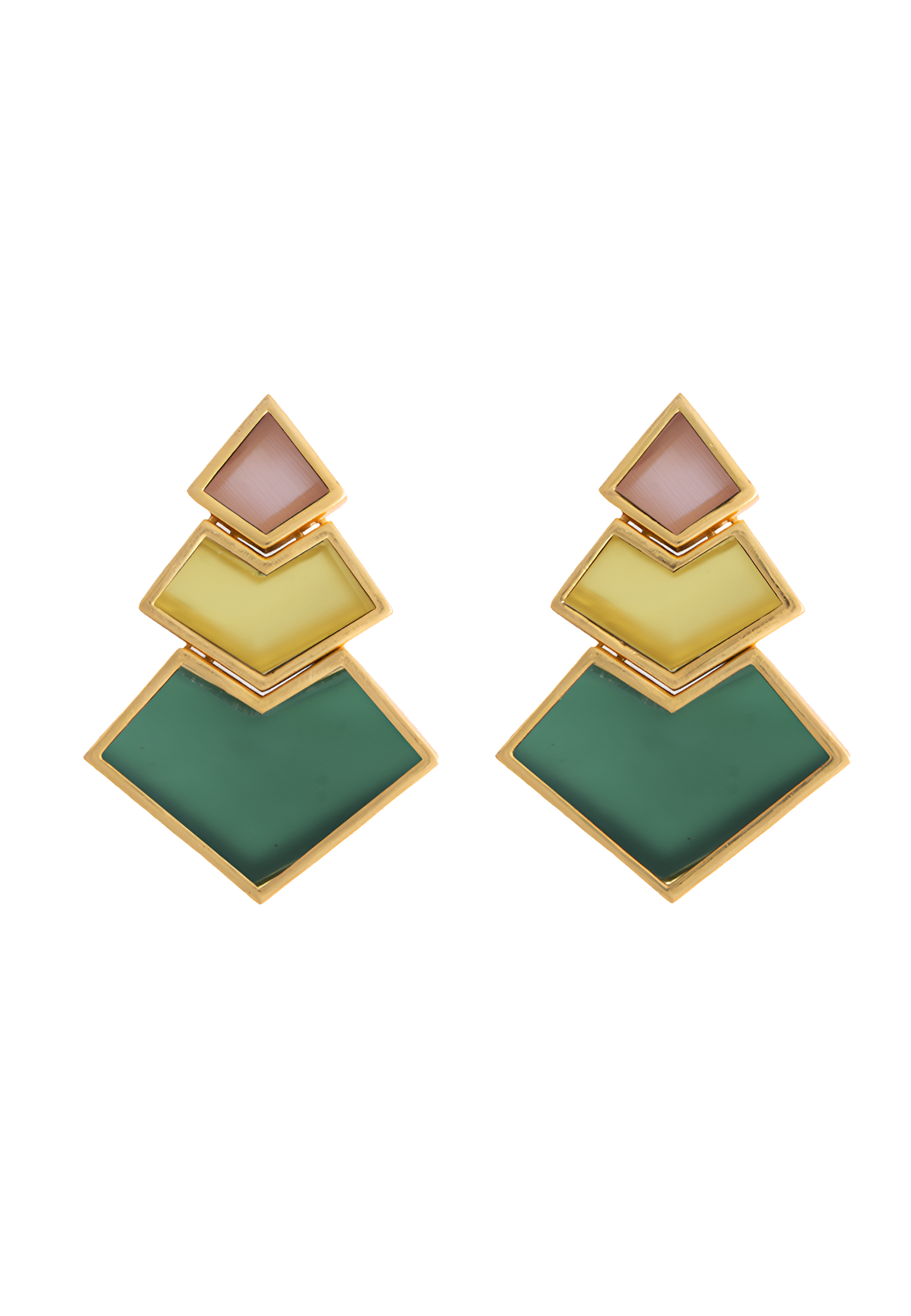 Pendientes Nefertiti Naranja, Amarillo, Verde