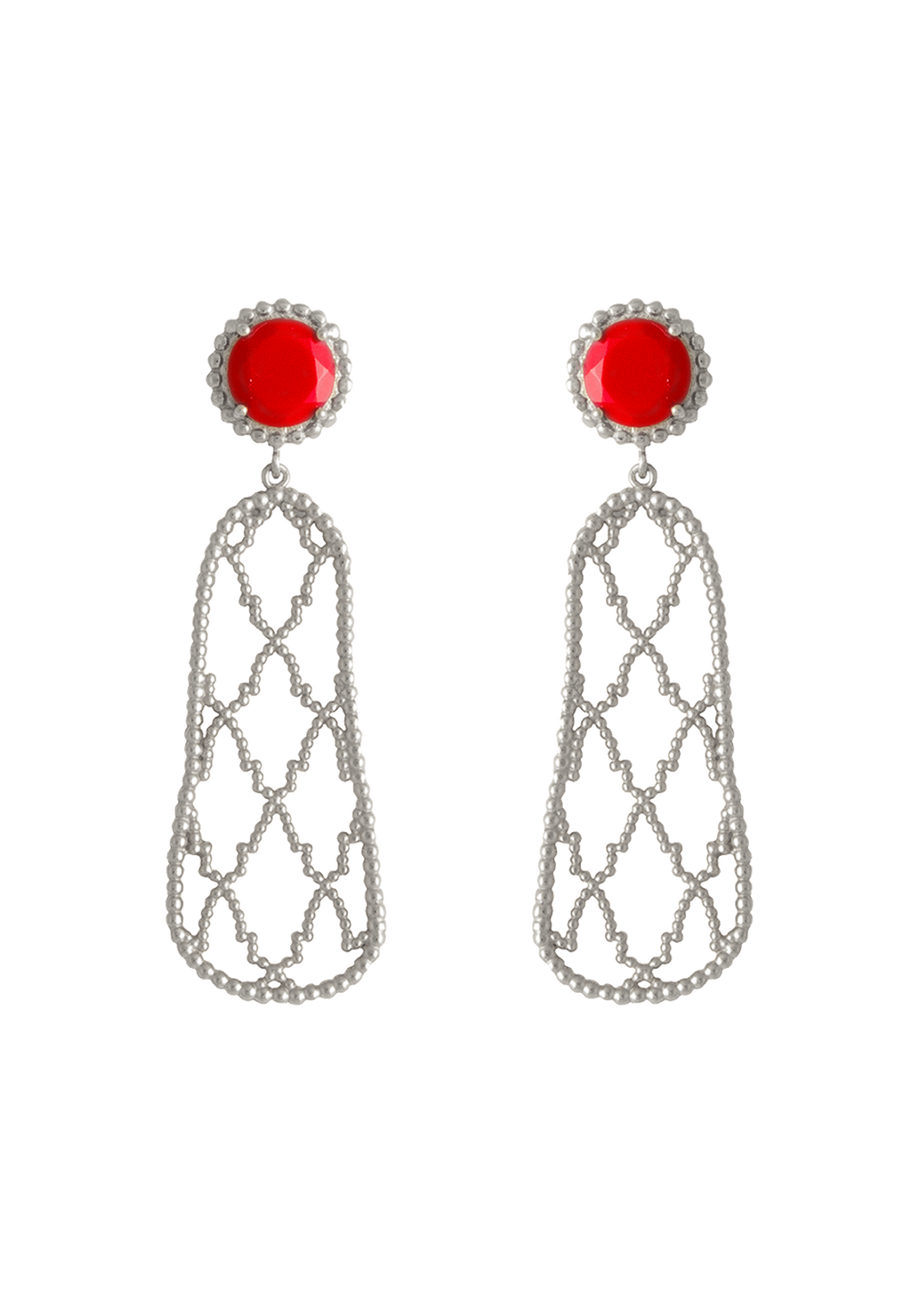 Pendientes Plata Alhambra Rojo