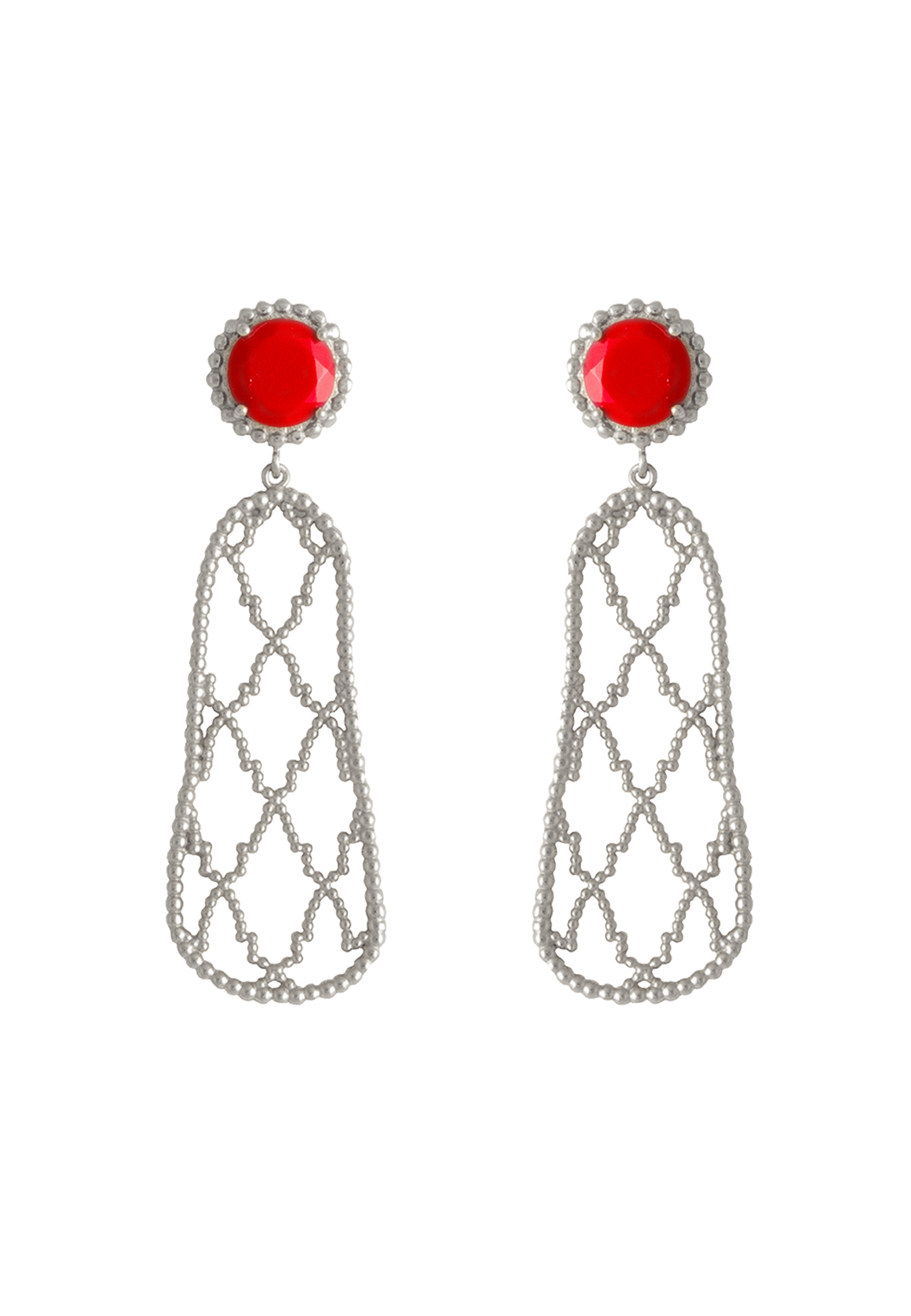 Pendientes Plata Alhambra Rojo