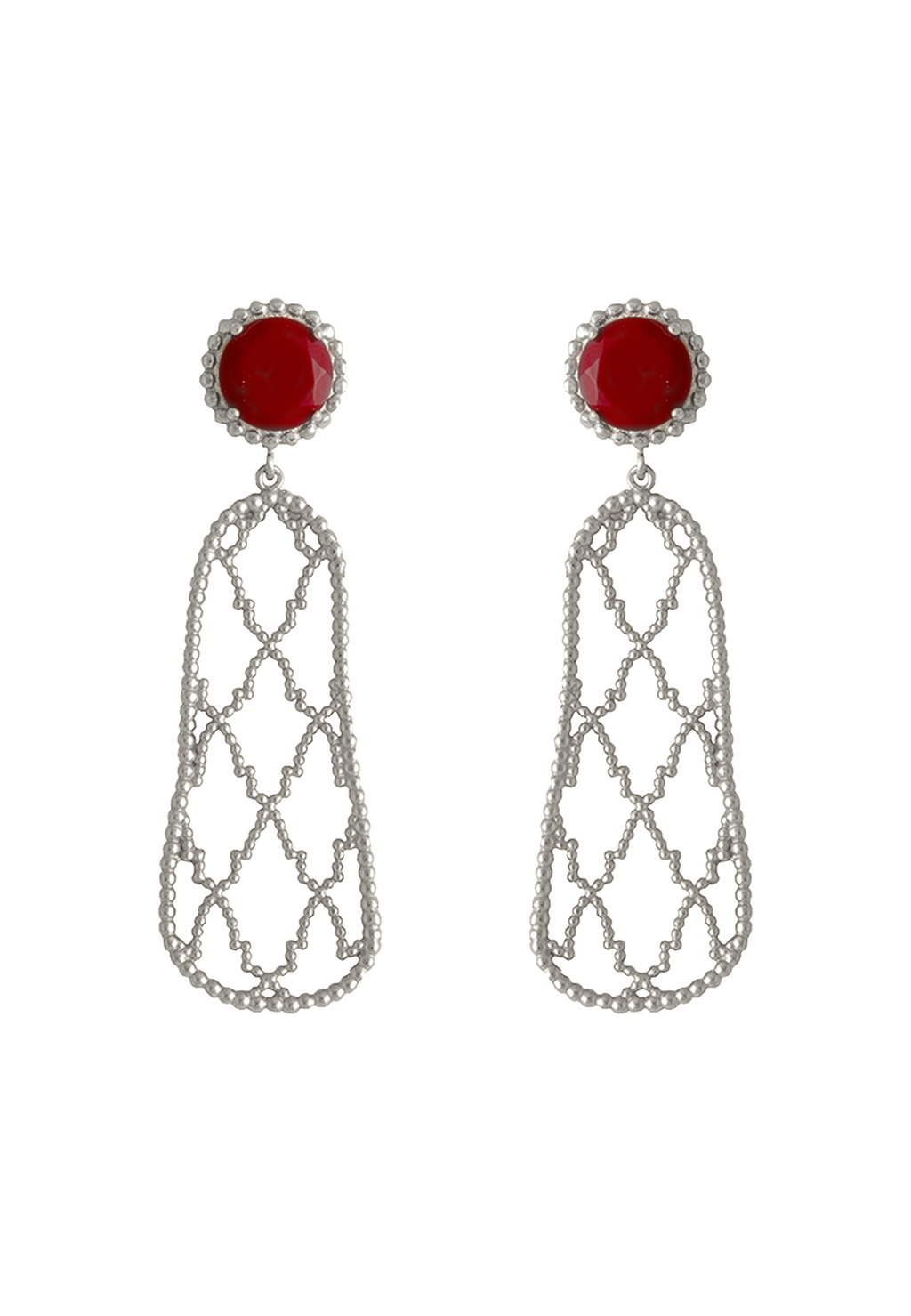 Pendientes Plata Alhambra Rubí