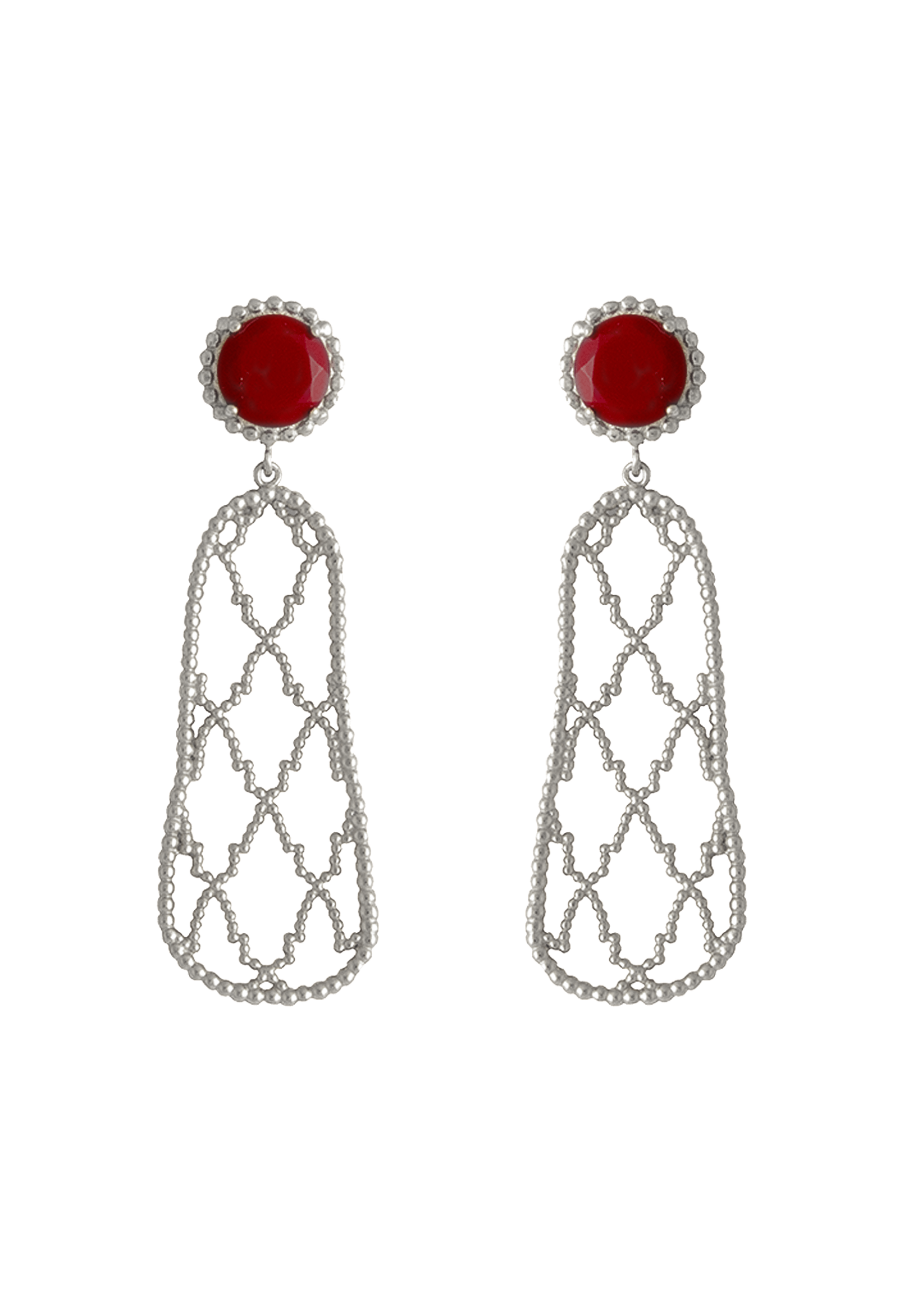 Pendientes Plata Alhambra Rubí