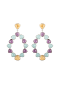 Pendientes Plata Palmira Morado, Aguamarina