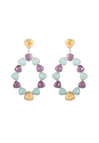 Pendientes Plata Palmira Morado, Aguamarina