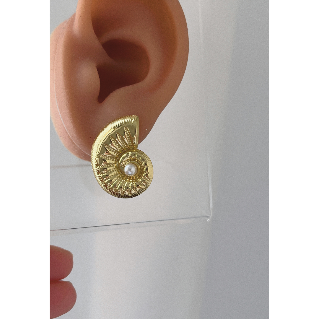 Pendientes Seashell Perla