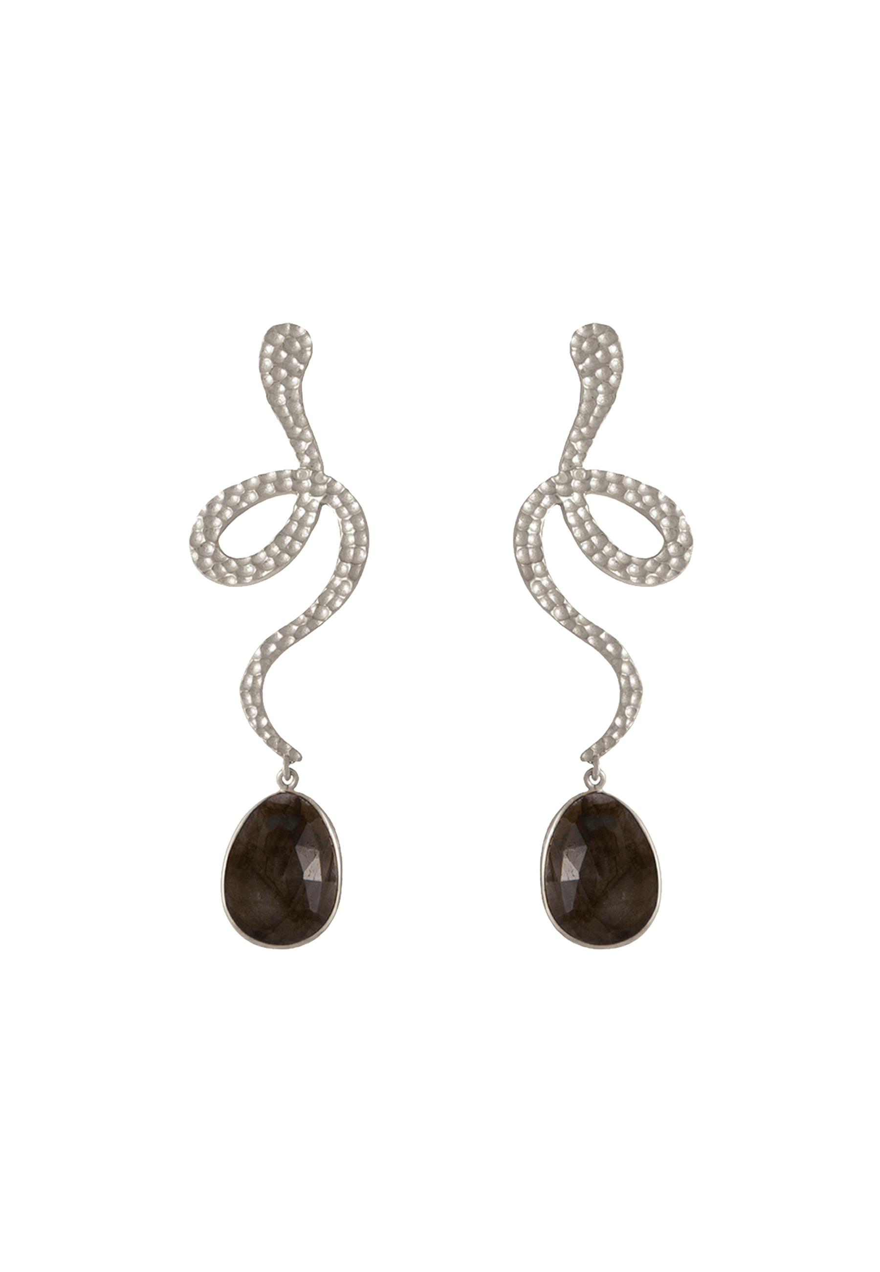 Pendientes Plata Thar Gris