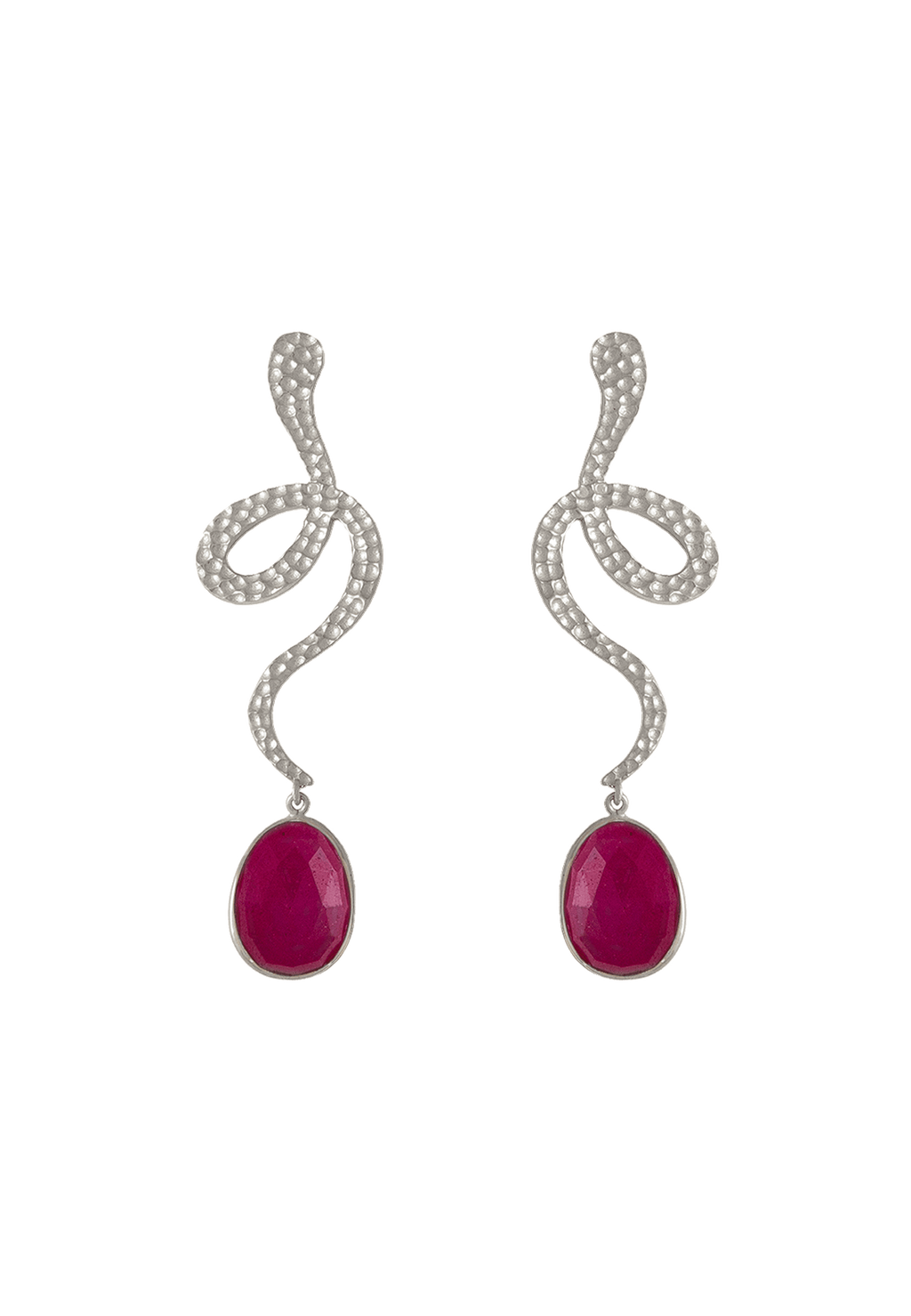 Pendientes Plata Thar Rubí