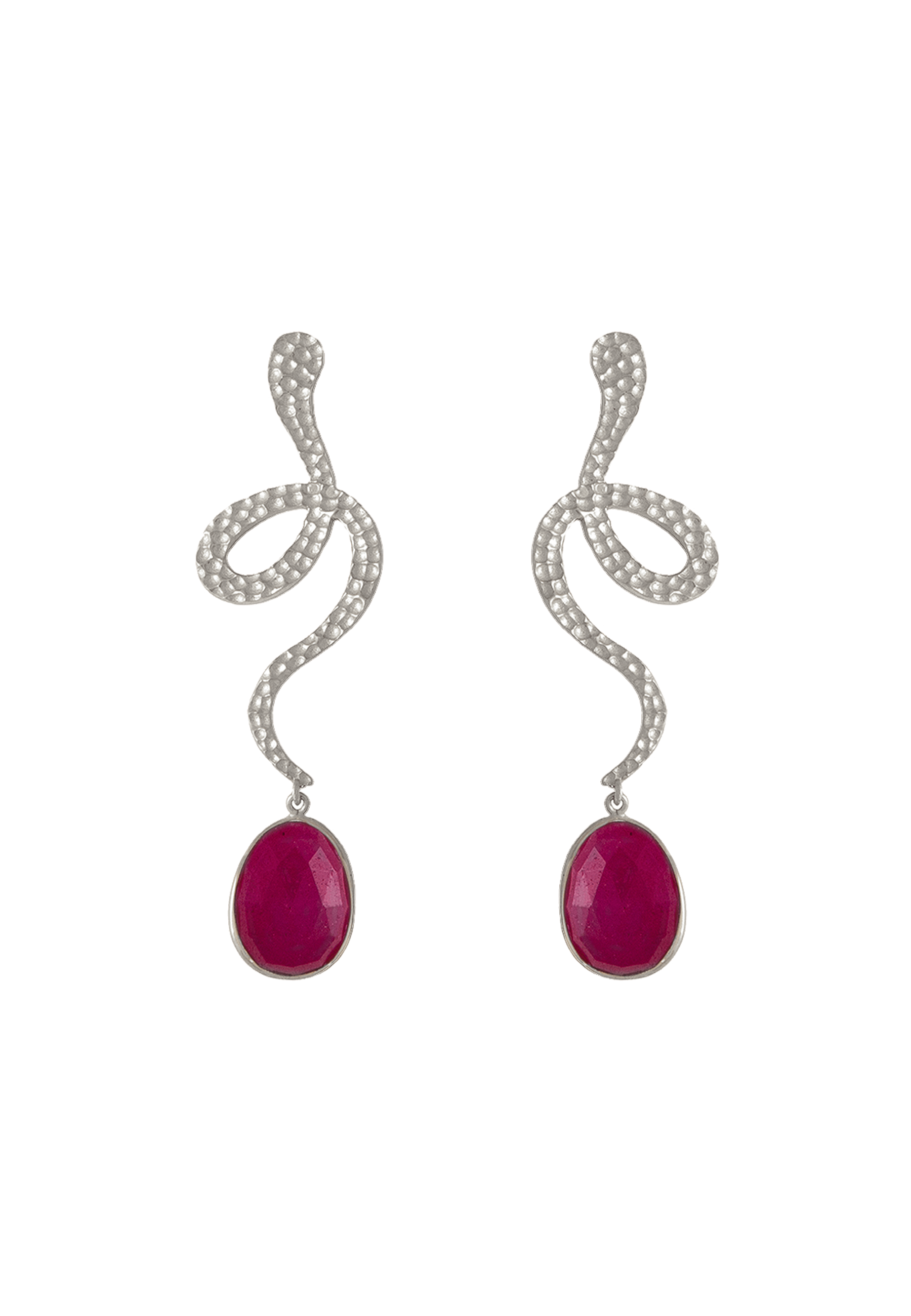 Pendientes Plata Thar Rubí