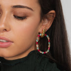 Pendientes Twiggy Buganvilla y Verde agua