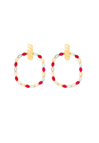 Pendientes Twiggy Buganvilla y Verde agua