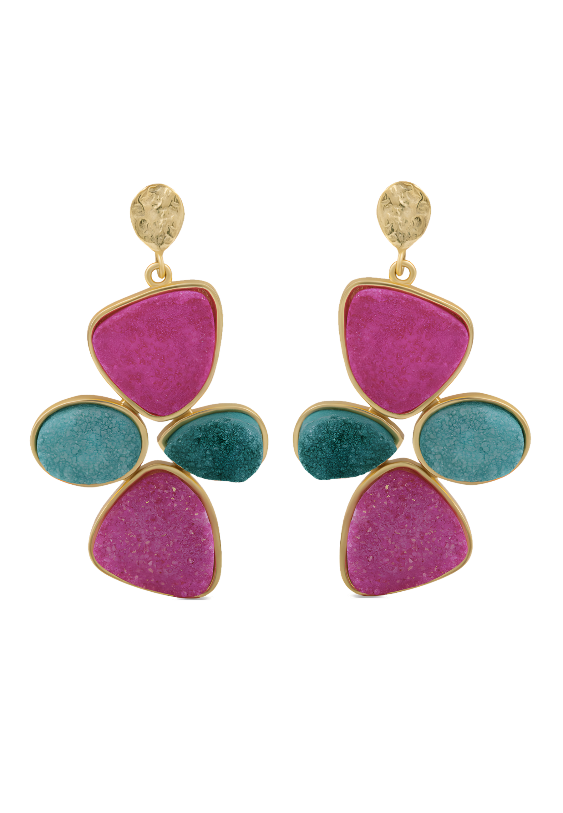 Pendientes Buganvilla y Verde Mars