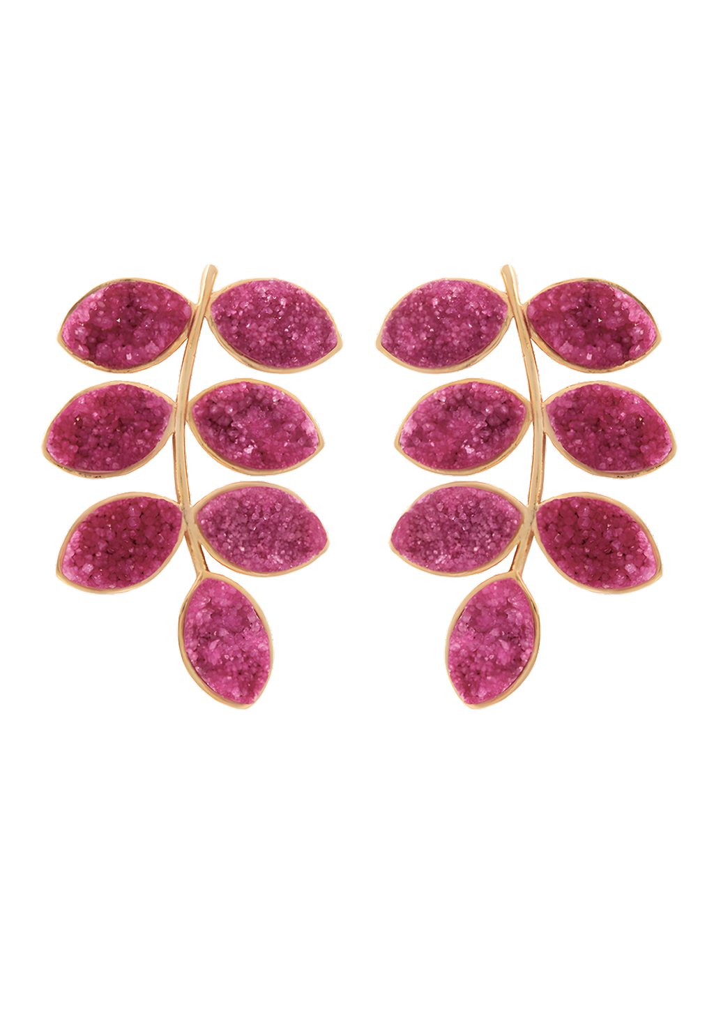 Pendientes Lavani Leaf Buganvilla y Dorado