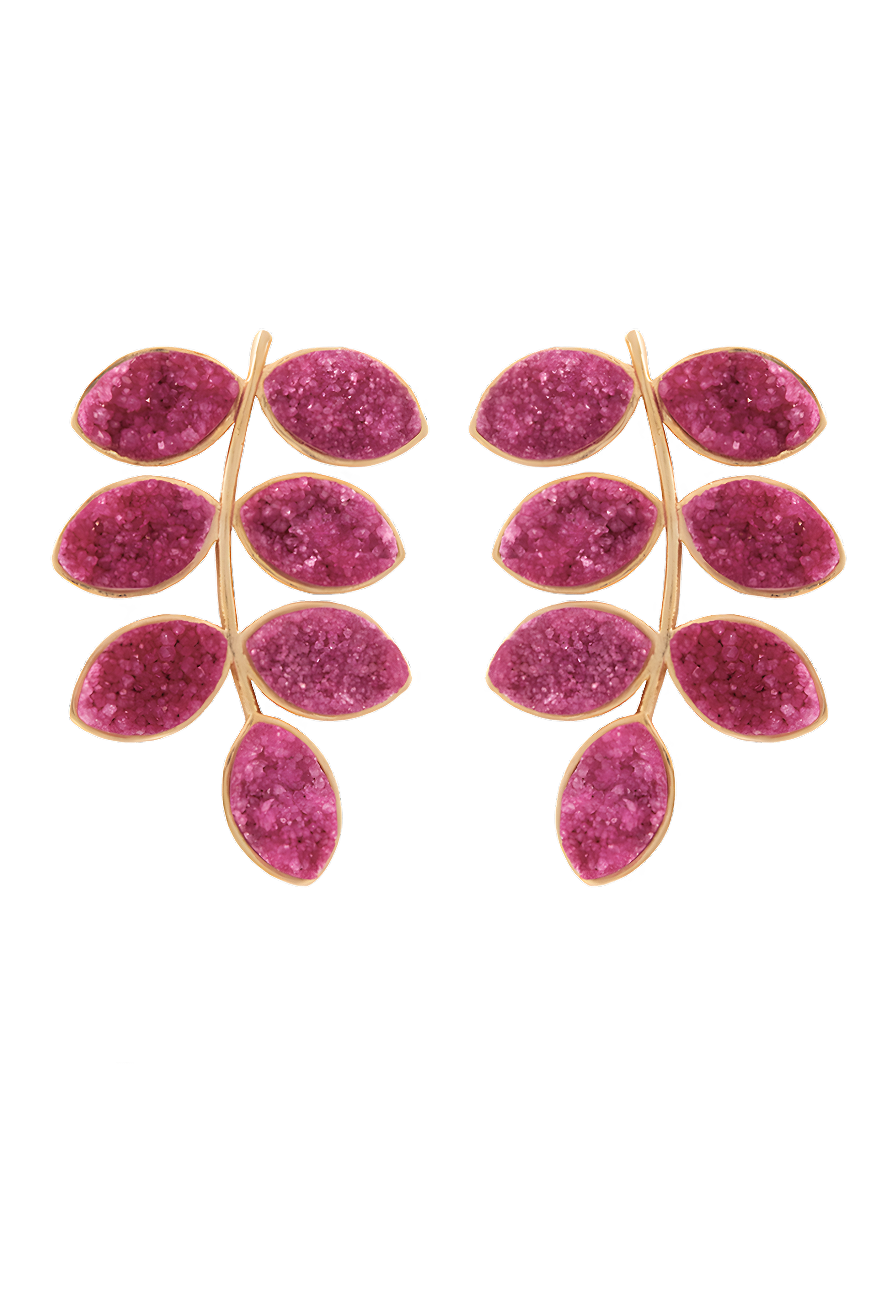 Pendientes Lavani Leaf Buganvilla y Dorado