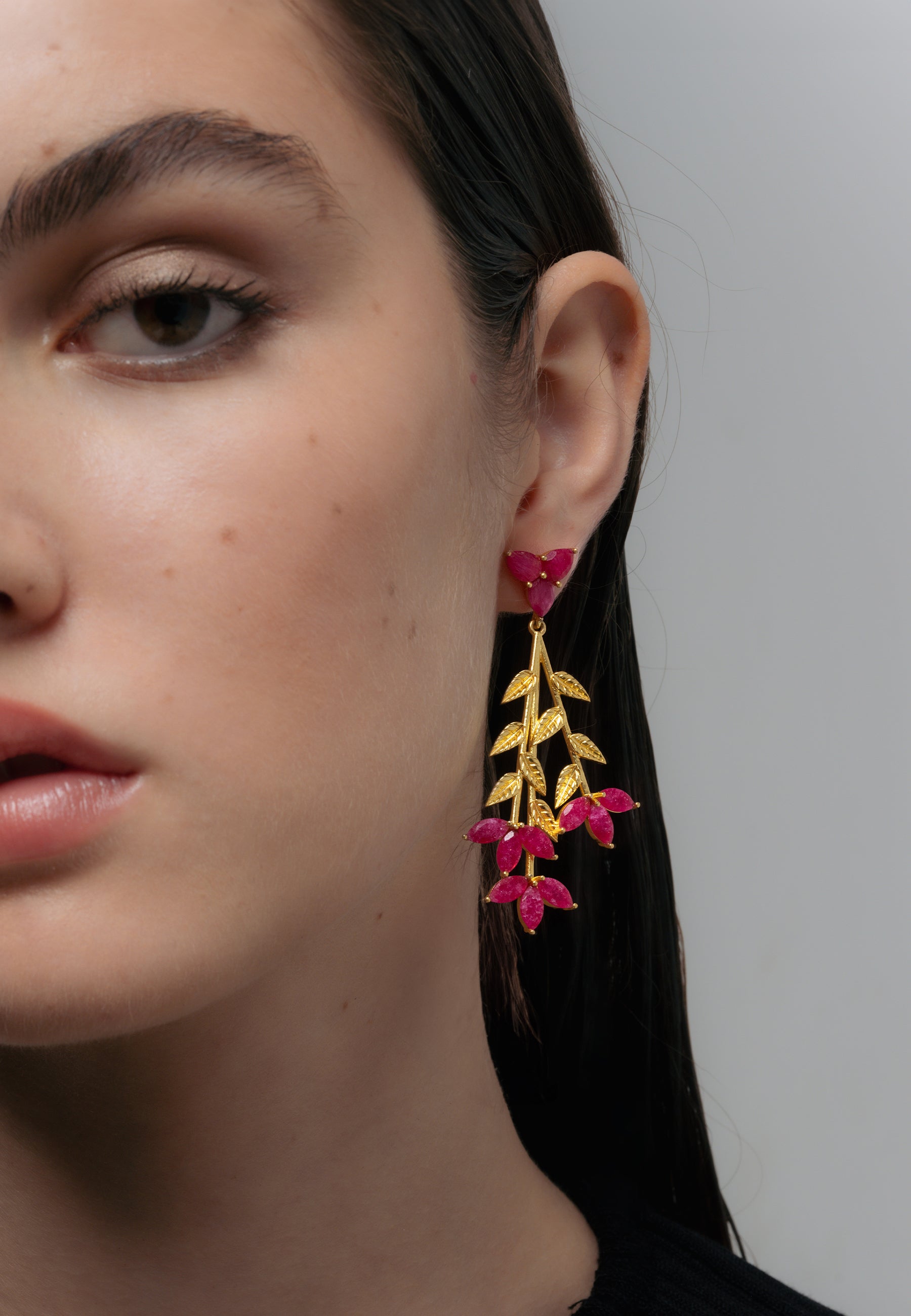 Pendientes Blume Burdeos