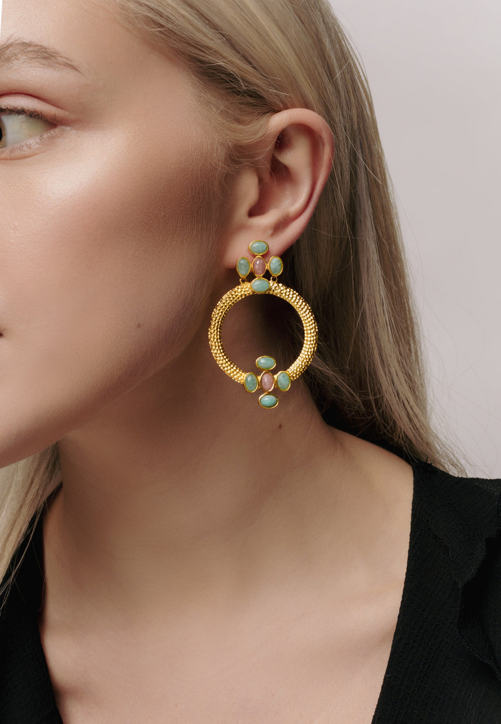Pendientes Madison Verde Rosa