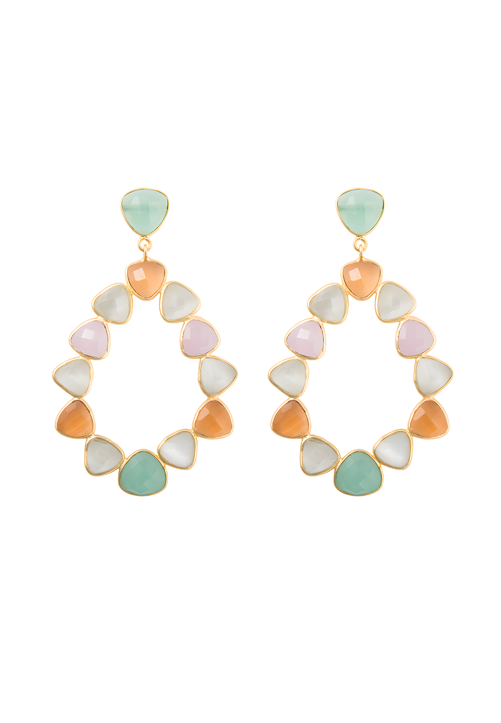 Pendientes Palmira Rosa, blanco