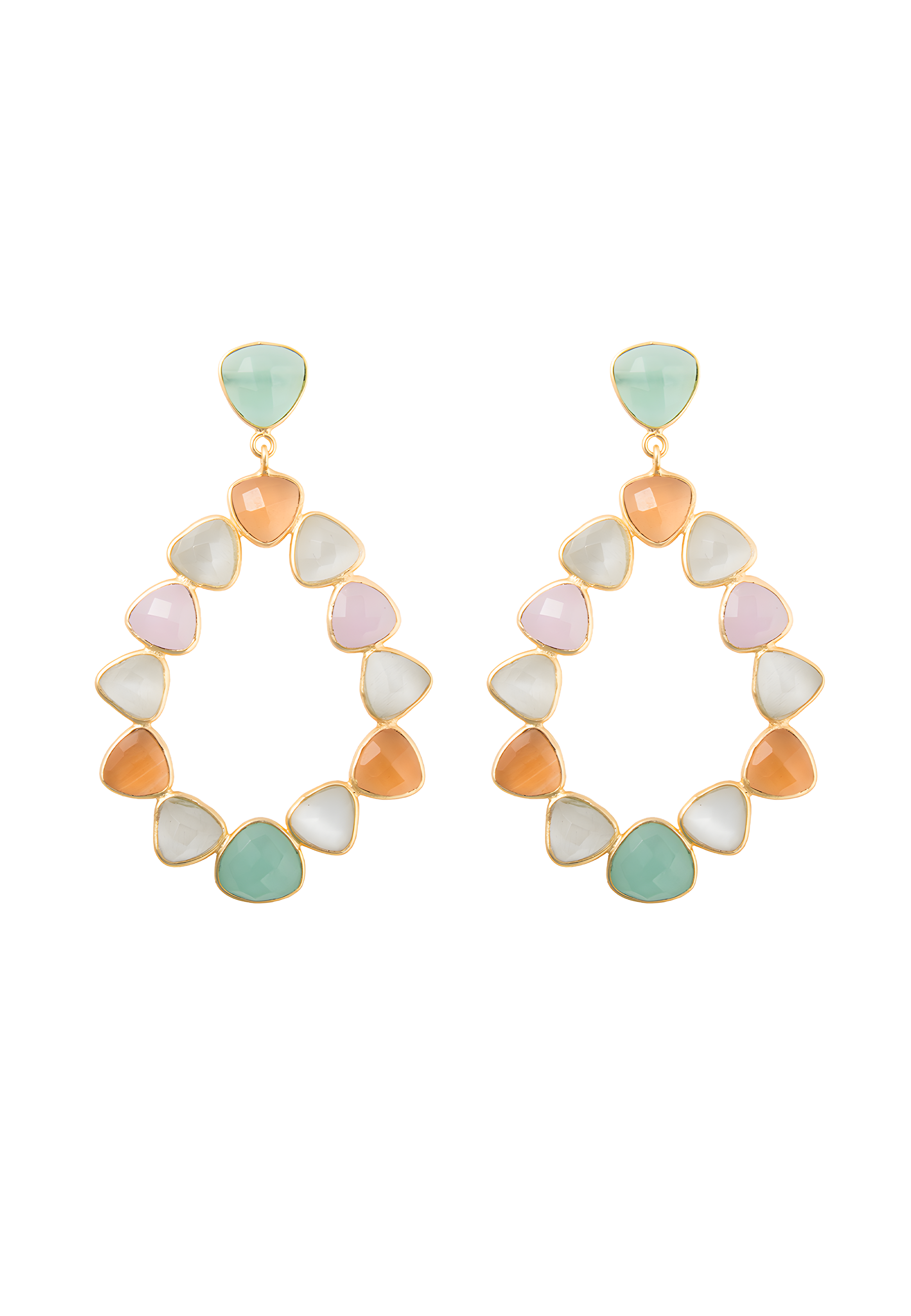 Pendientes Palmira Rosa, blanco