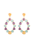 Pendientes Palmira Morado, aguamarina