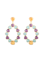 Pendientes Palmira Morado, aguamarina