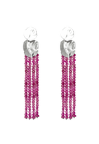 Pendientes Liliana Fucsias Plata