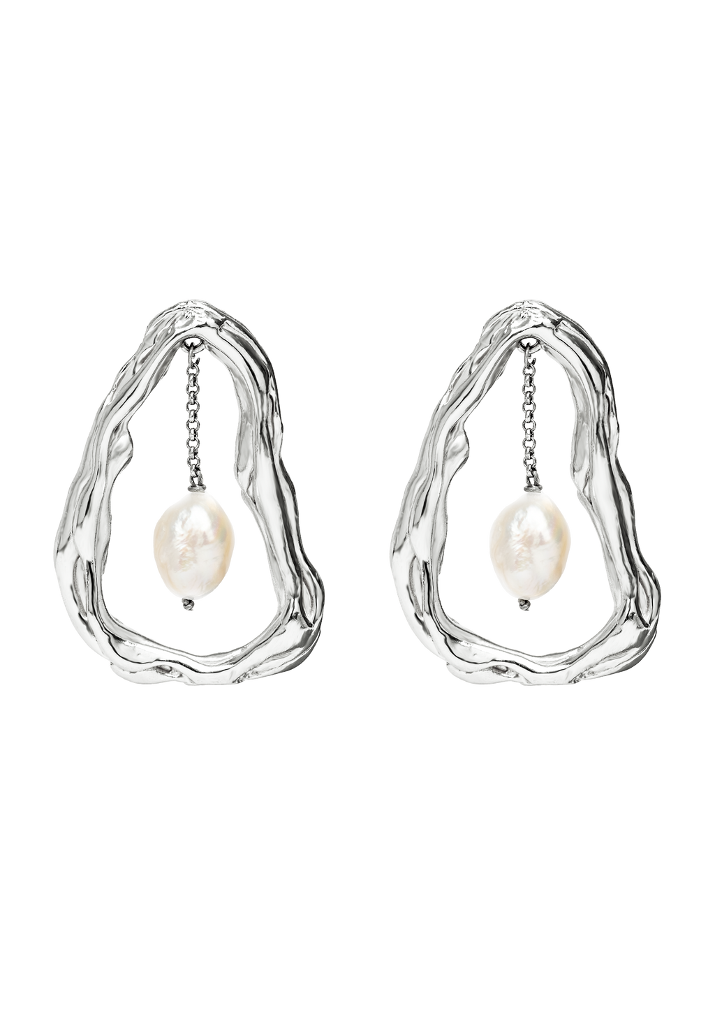 Pendientes Perlas Giselle Plata
