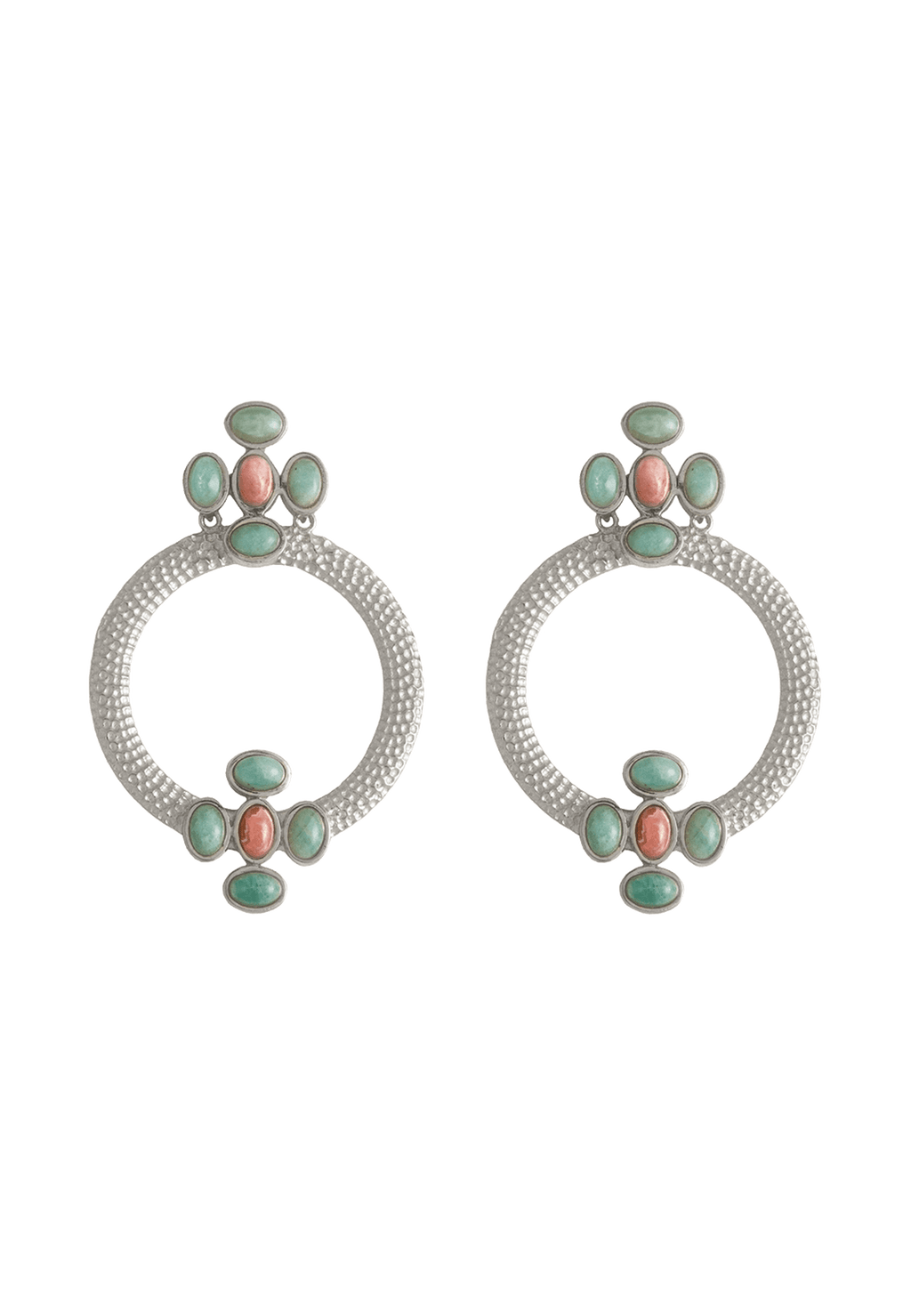 Pendientes Plata Madison Verde Rosa